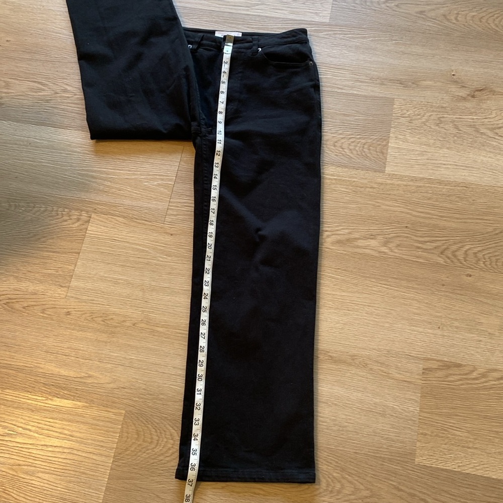 Hudson Wide Leg Cropped Dark Denim Trousers - Picture 9 of 9